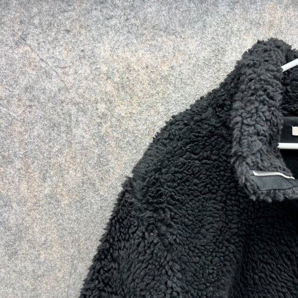 Pacsun Jacket Womens XS Black Faux Fur Fuzzy Full Zip Polyester Sherpa Winter - Picture 5 of 11